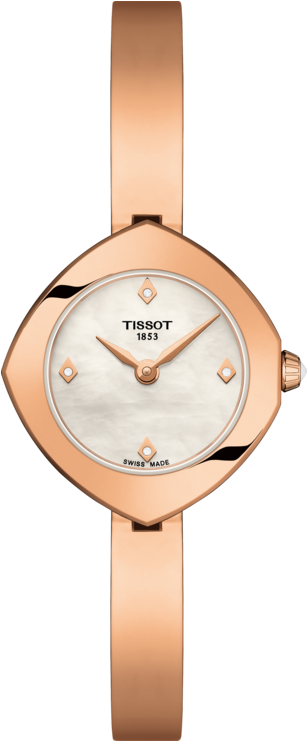 Tissot Femini-t Mother Of Pearl Diamond Set Dial Pvd - T113 109.33 116.00 (555x840), Png Download