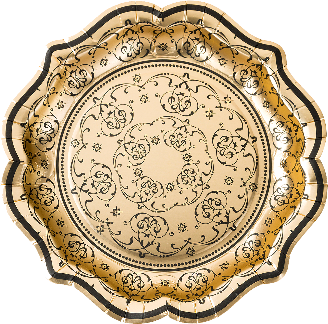 Gold Plate - Talking Tables Party Porcelain Baroque Foiled Plates (1890x1417), Png Download