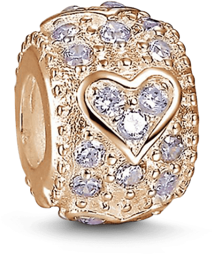 Love You Charm Soufeel Relief Heart Rose Gold (750x750), Png Download