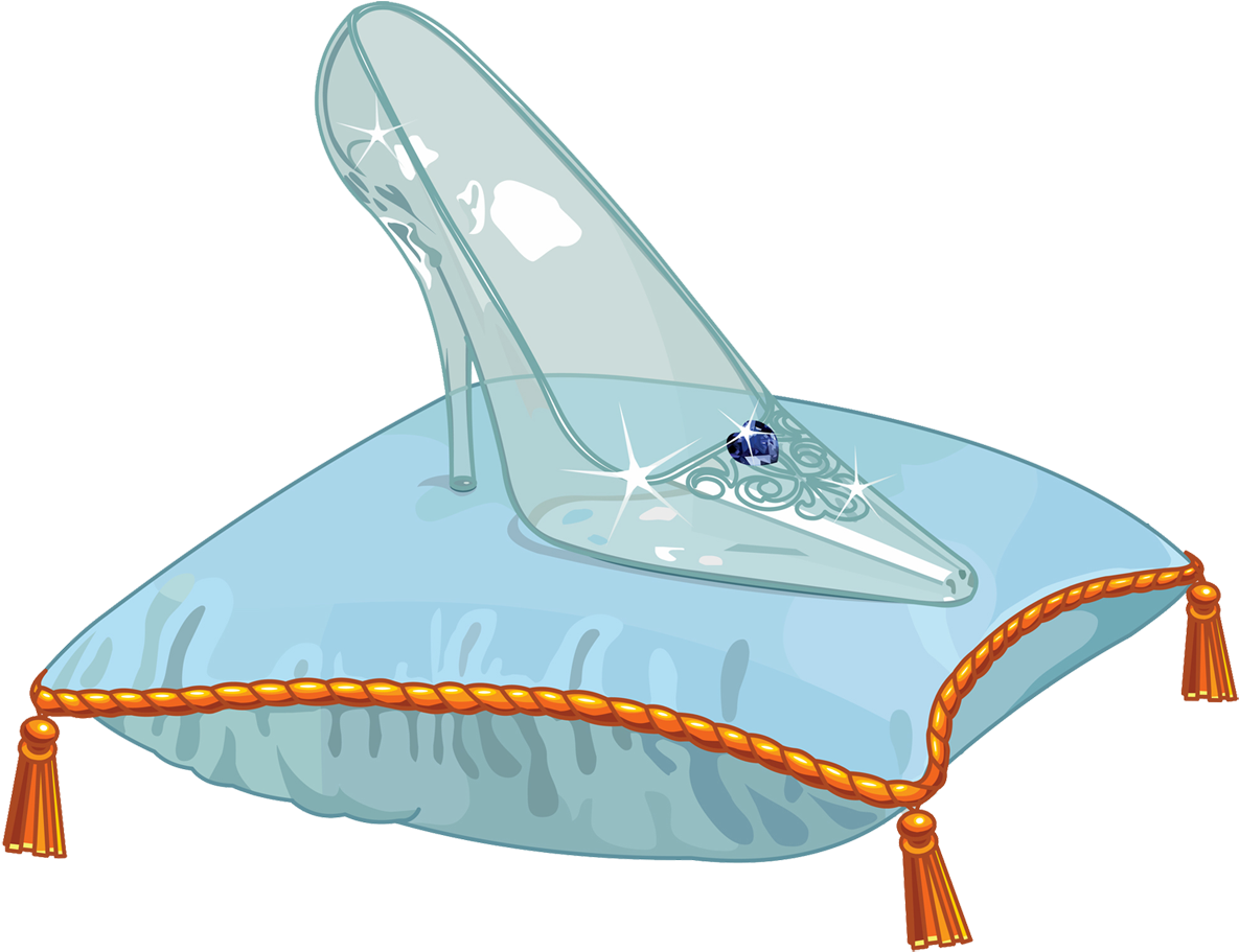 Heels Clipart Cinderella Pumpkin Carriage - Cinderella Shoe On Pillow (1200x923), Png Download