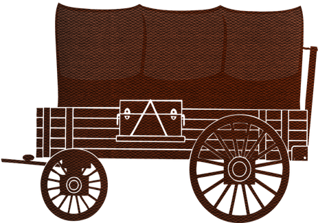 Covered Wagon, Wild West, Western - Bike Charm (462x340), Png Download