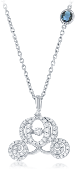Cinderella's Carriage Heartbeat Diamond Pendant 1/2cttw - Enchanted Disney Cinderella's Twinkling Diamond And (640x640), Png Download