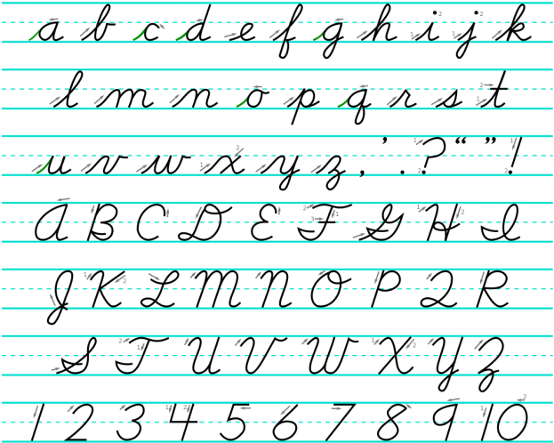 Cursive Writing Sheet - Cursive Letters (632x505), Png Download