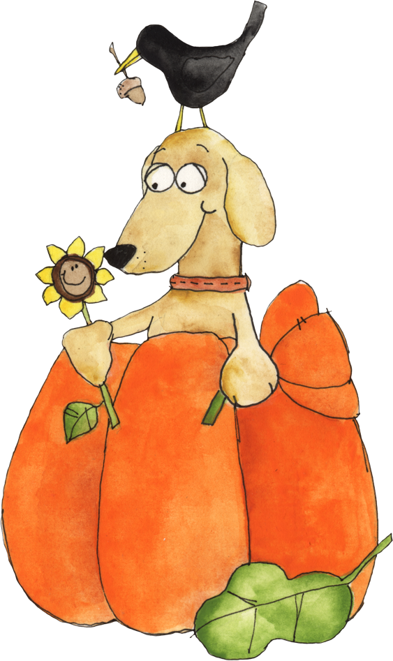 Ch B *✿* Welcome Autumn Dachshund Drawing, Fall Football, - Fall Dog Clip Art (563x947), Png Download