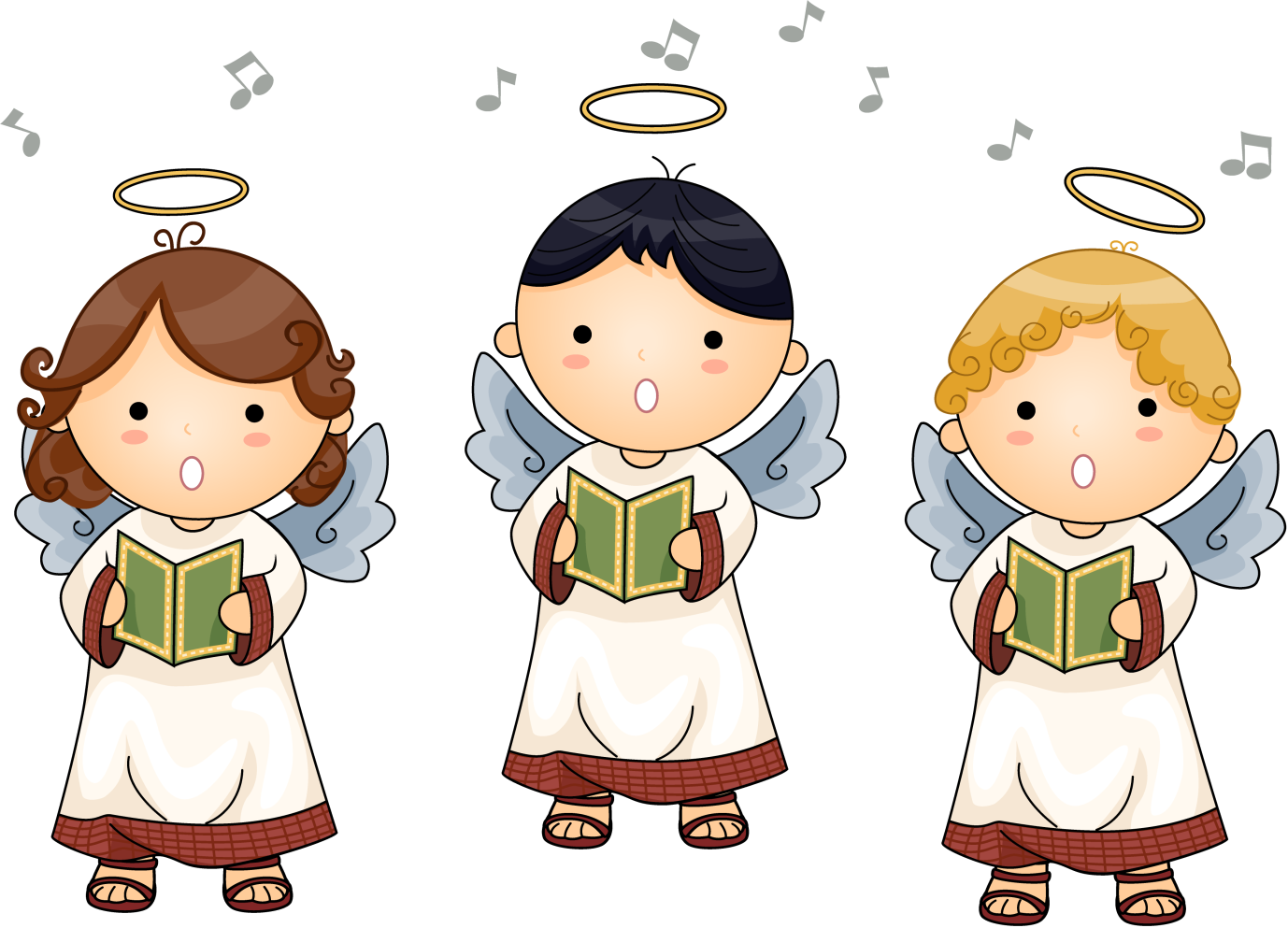 Christmas Angels Singing Clipart (1378x993), Png Download