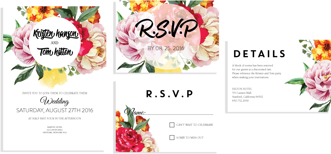 Colorful Hand Painted Flower Invitation Set - Luke And Lilly Be The Best Version 10cm) (1283x694), Png Download