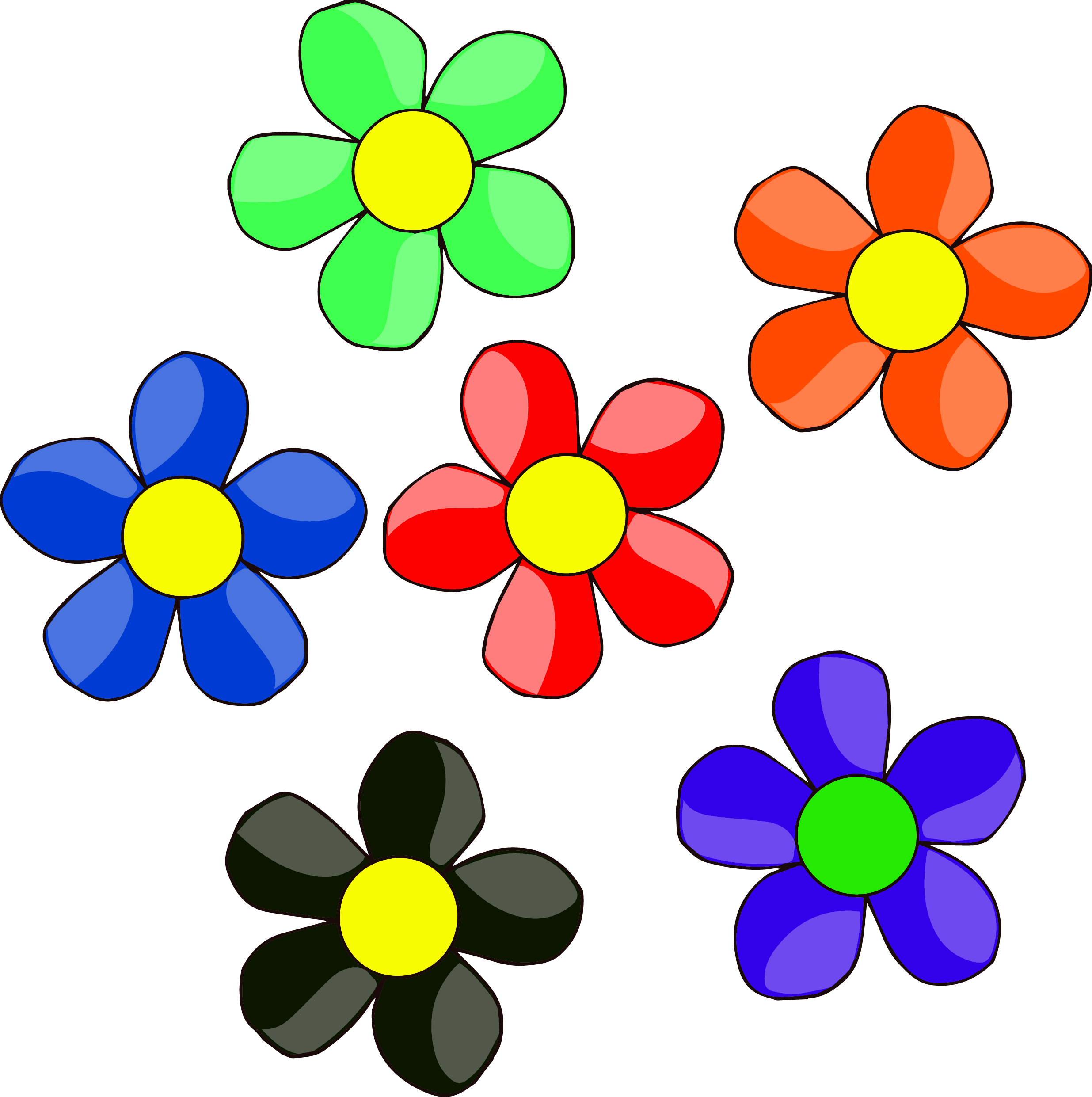 6 Daisy Flower Clip Art Png Clipart - Flower Clip Art (2471x2482), Png Download