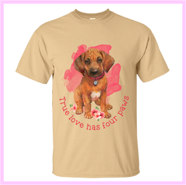 "true Love Has Four Paws" Tan Tee - Immaculate Miraculous Medal --- Sky Blue T-shirt All (374x373), Png Download
