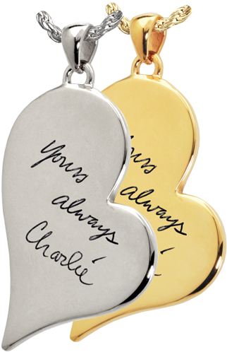 Wholesale Teardrop Heart With Handwriting Available - Teardrop Heart Actual Pawprint Or Noseprint Necklace (500x500), Png Download