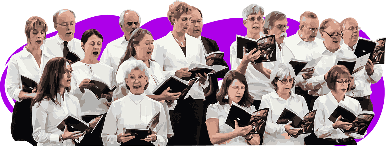 The Senior Choir Leads The Church In The Singing Of - Performance (1319x500), Png Download