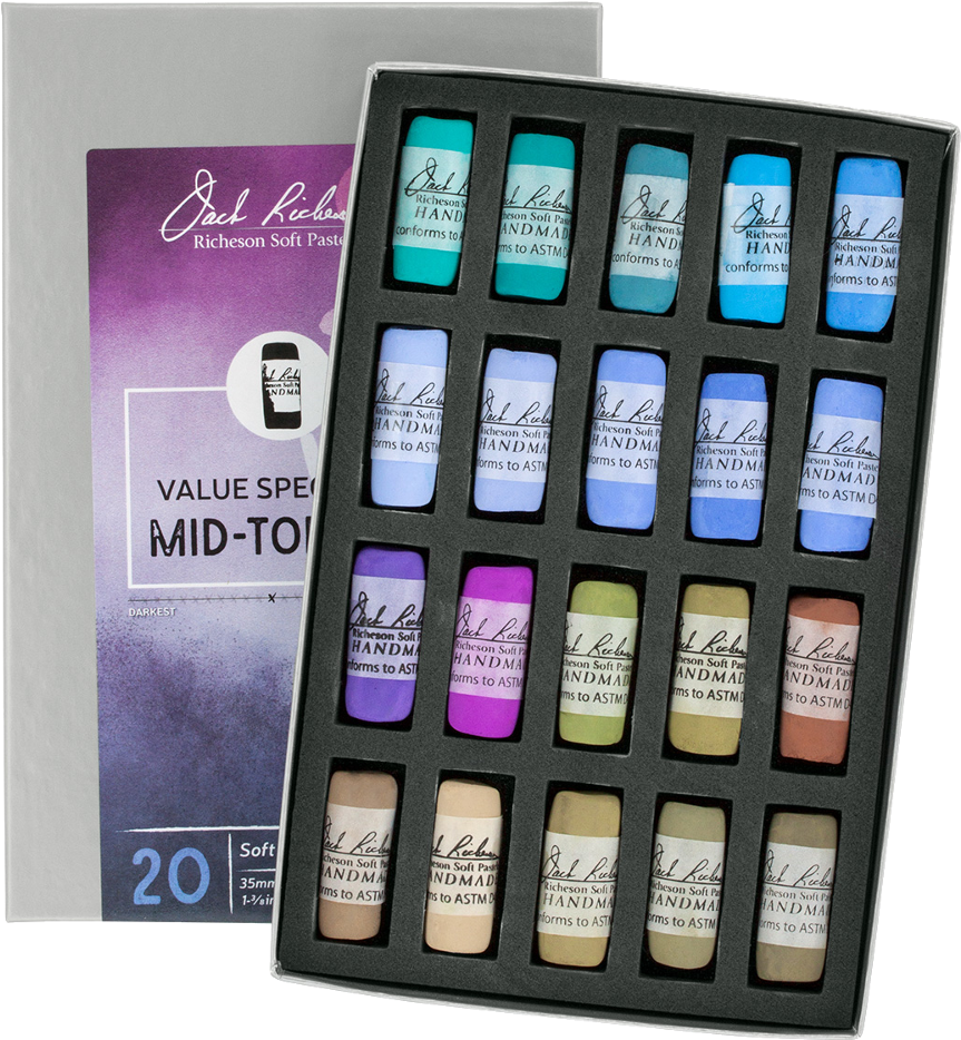 Richeson Soft Handrolled Pastels Set Of - Richeson Soft Handrolled Pastels Set Of 20 - Color: (1000x1000), Png Download