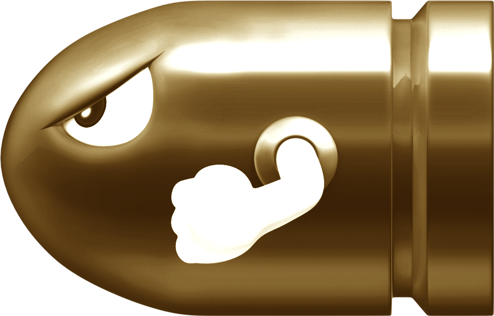 1000px-bullet Bill Art Smwu Copy - Brown Bullet Bill (1000x641), Png Download