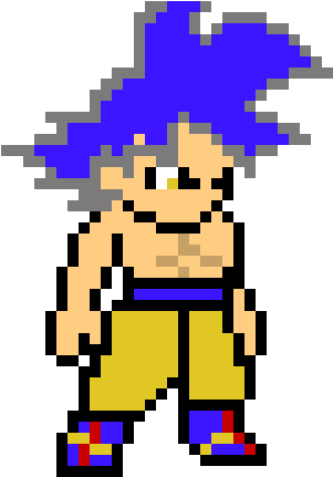 8bit Goku Ultra Instinct - Goku Ssj God Pixel Art (540x520), Png Download