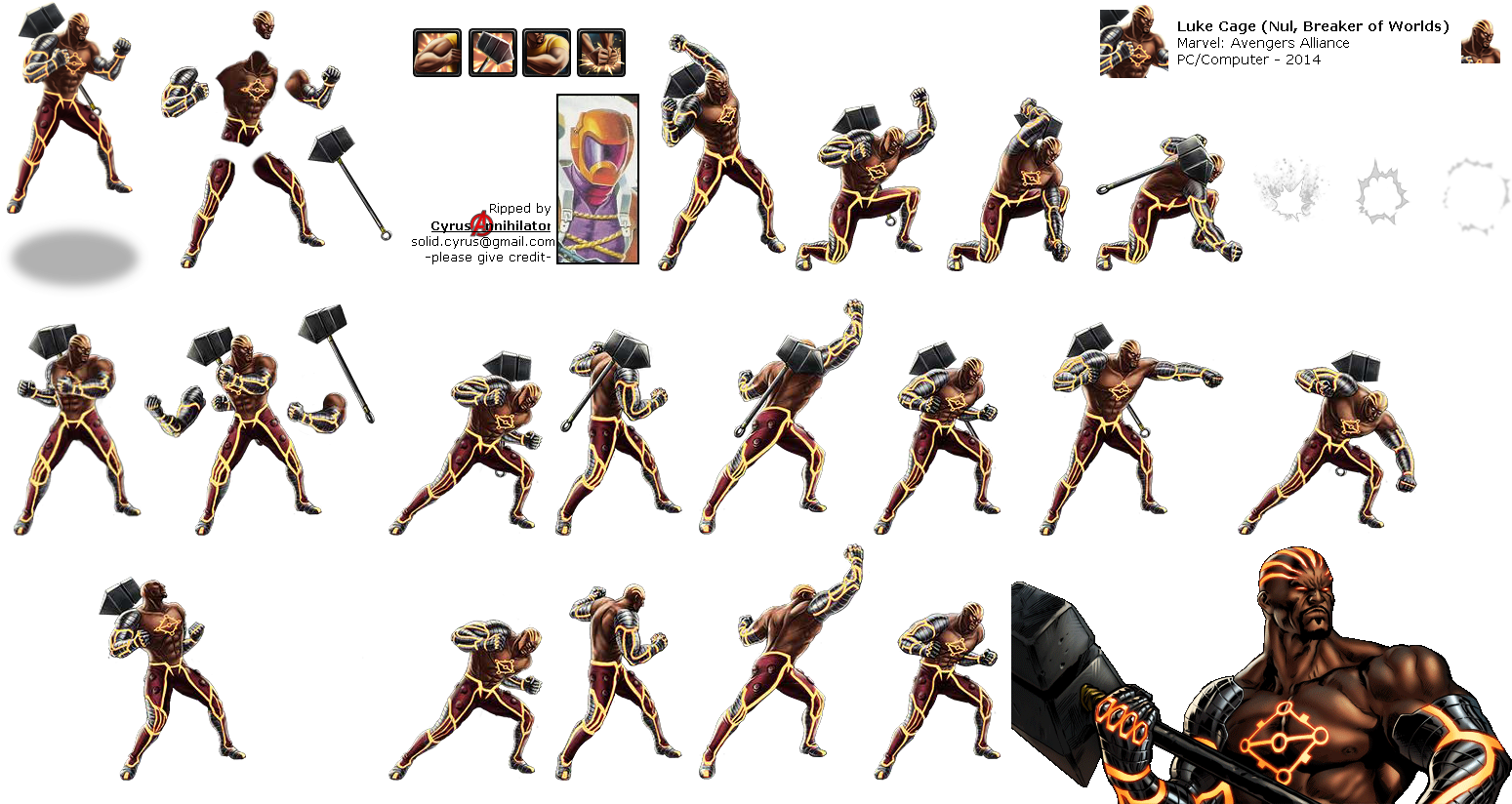 Click To View Full Size - Luke Cage Marvel Avengers Alliance (1565x832), Png Download