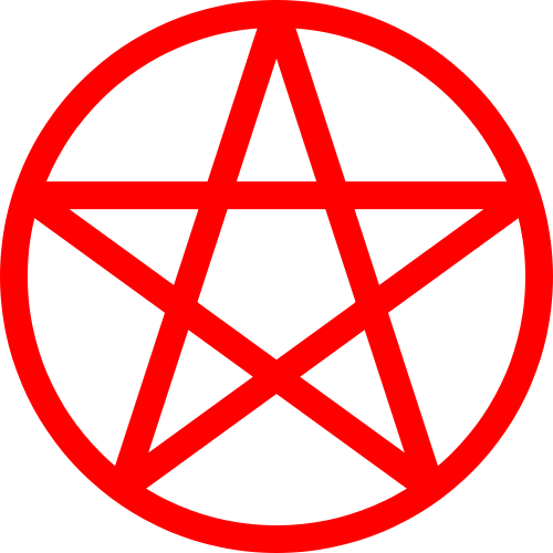File Pentacle Svg Wikipedia - Wiccan Pentagram (500x500), Png Download