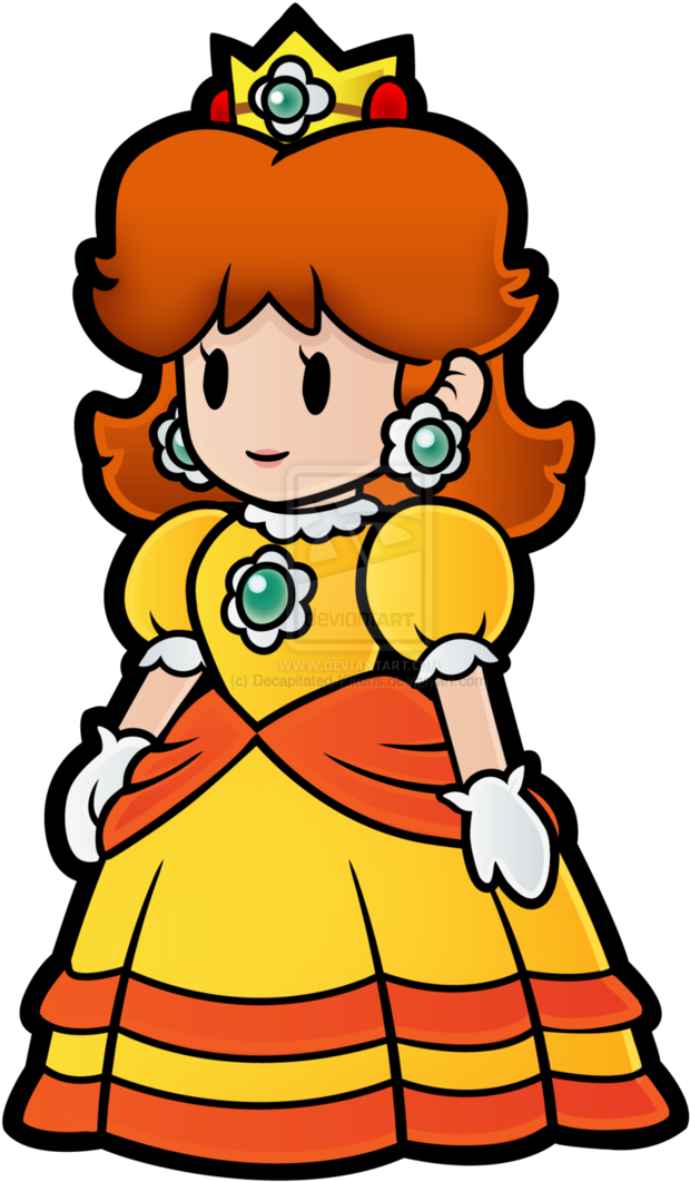 Paper Daisy By Decapitated-kittens On Deviantart - Super Paper Mario Princess Daisy (692x1155), Png Download