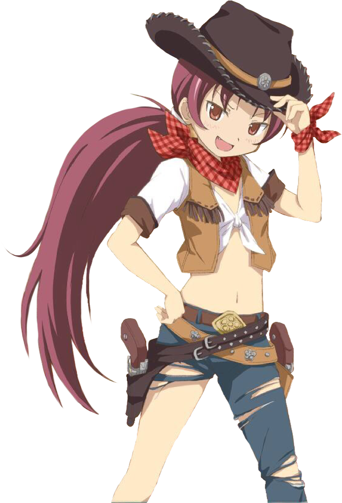 Kyoko Cowgirl Transparent By - Madoka Magica Cowgirl (767x1024), Png Download