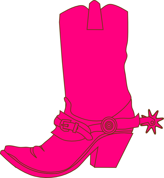 Small - Pink Cowboy Boot Clipart (552x600), Png Download
