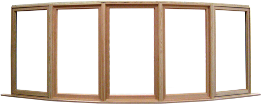 5 Component Bowed Window - Glass Panel Window Png (612x288), Png Download