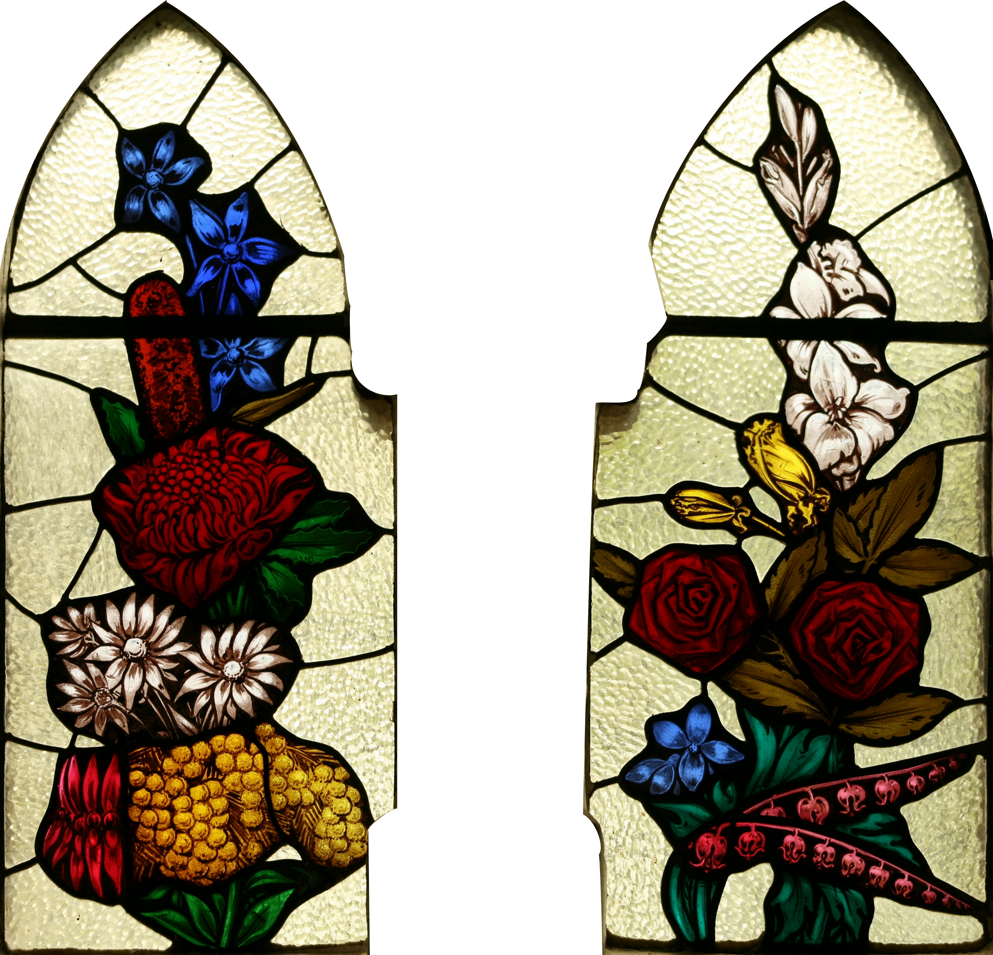 Stjohnsashfield Stainedglass Flowers - Stained Glass Windows Png (3410x3280), Png Download
