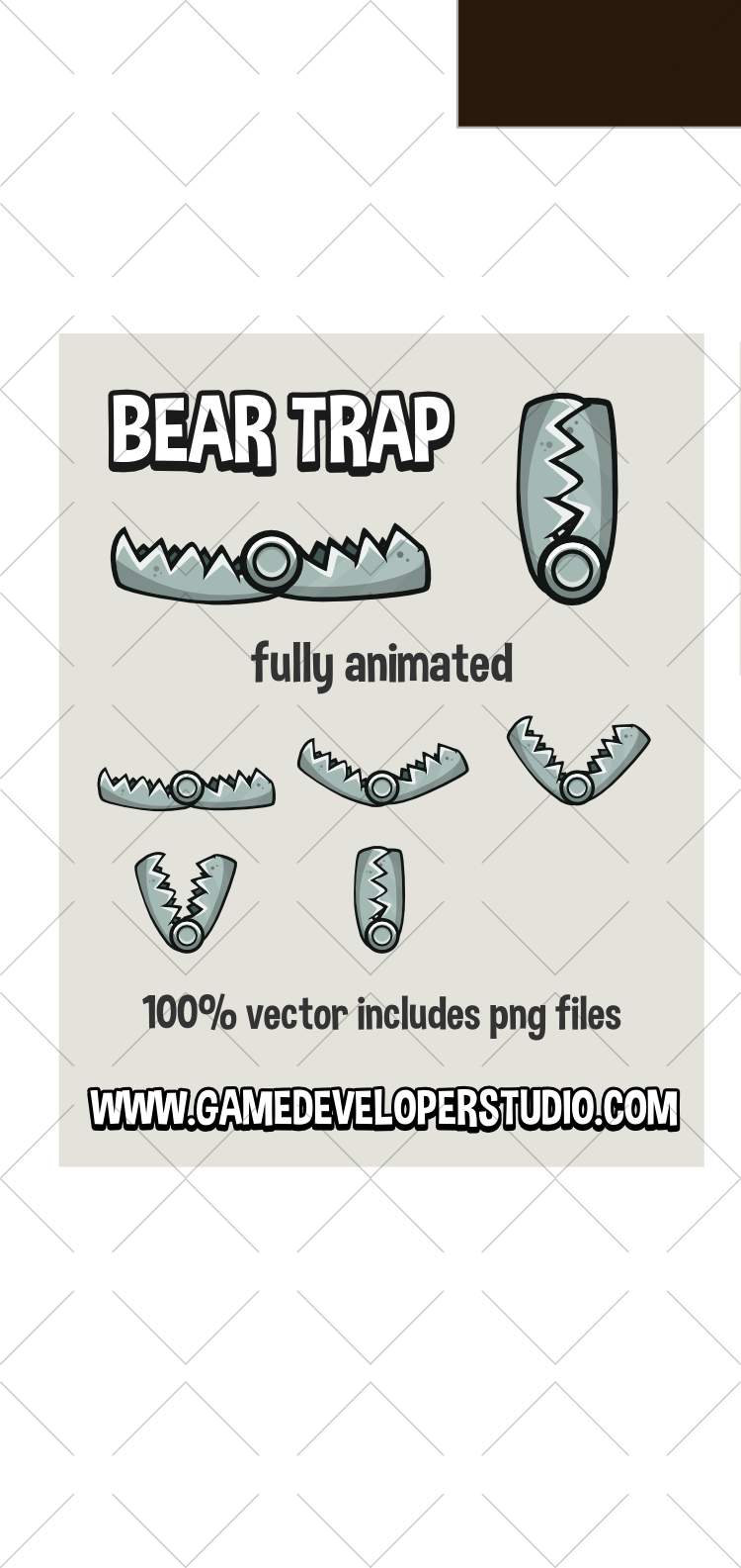 Bear Trap Pixel Art (750x1585), Png Download