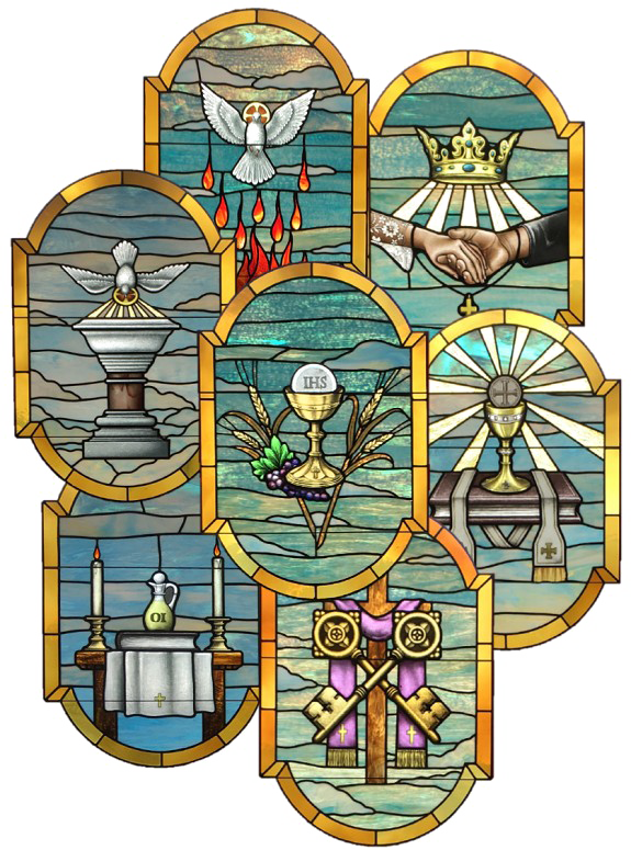 Catholic Stained Glass Window Png Image - Catholic Church (575x775), Png Download