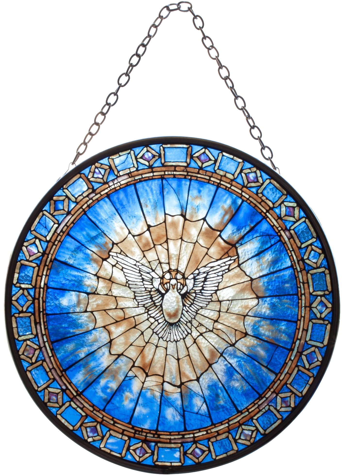 Catholic Stained Glass Window Png Image Background - Stained Glass Window Holy Spirit Dove (2000x2000), Png Download