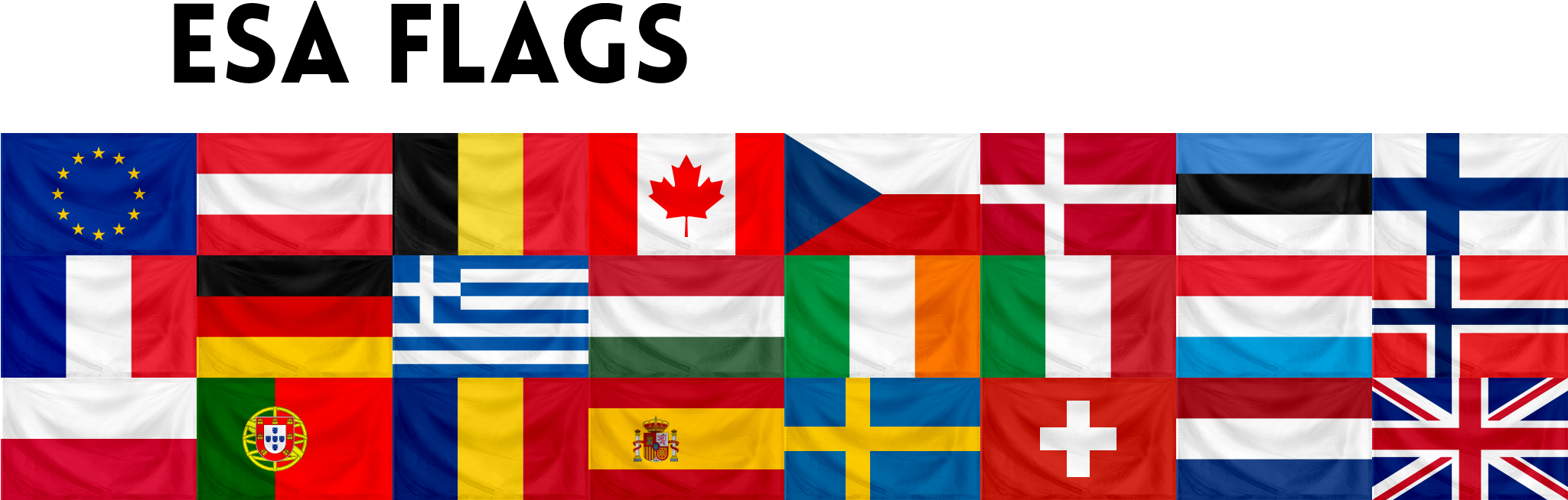 Mykkutk - European Space Agency Flags (2248x820), Png Download