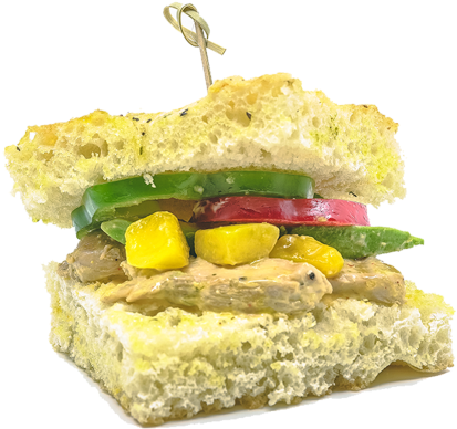 Mango Chipotle Chicken Panini - Focaccia (558x558), Png Download