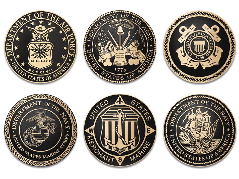 Military Bronze Seals - Us Military Branches Seals (800x600), Png Download