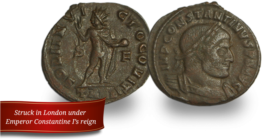 A Genuine Roman Follis Coin From The Era Of Emperor - Bronze (1000x500), Png Download
