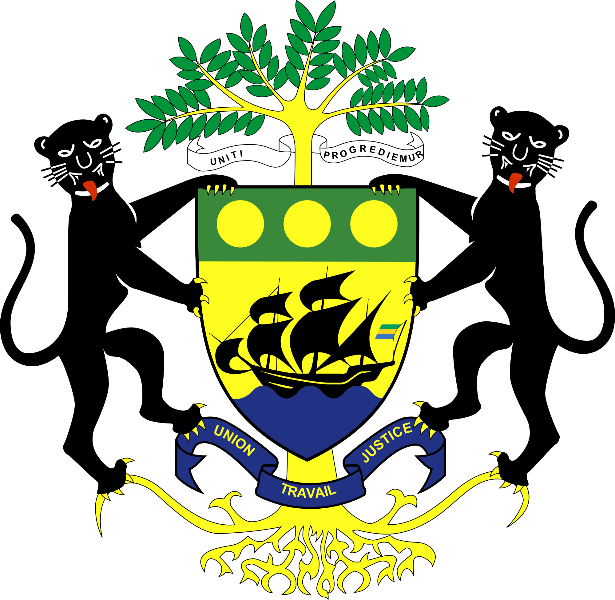 Presidential Seal Cliparts - Gabon Coat Of Arms (2000x1951), Png Download