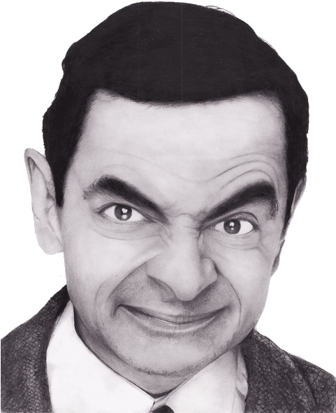 Free Png Mr - Mr Bean Black And White (480x605), Png Download