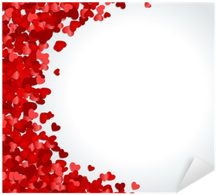 Red Hearts Confetti Vector Background Sticker • Pixers® - Valentine Days Red Hearts (400x400), Png Download