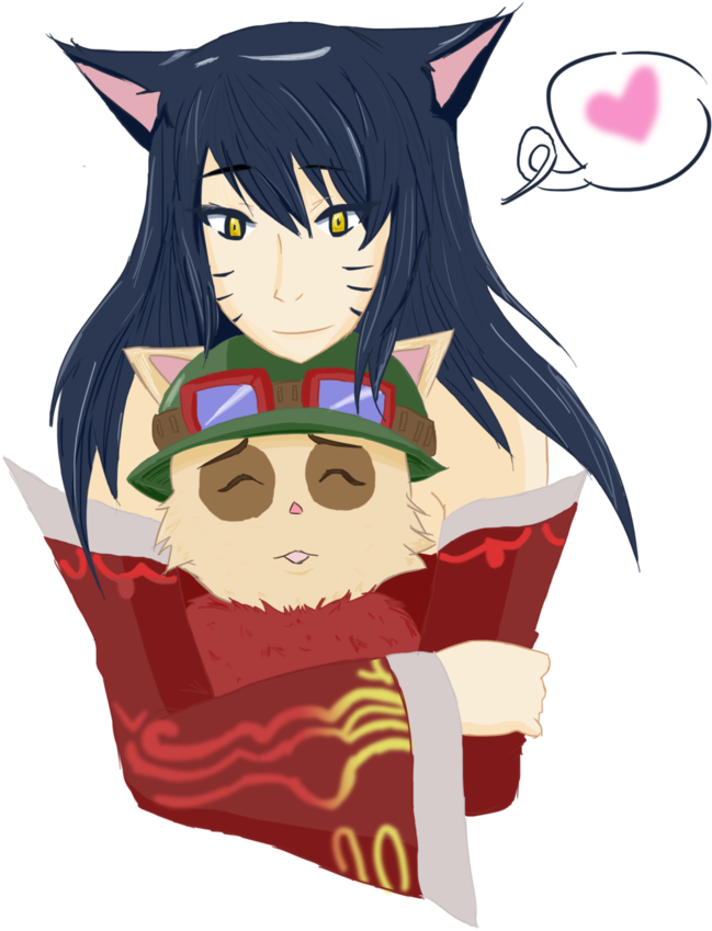 Ahri And Teemo By Sukebenee - Ahri And Teemo (671x1192), Png Download