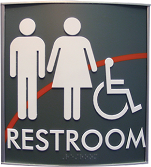 Bathroom Signs For Business - Washroom Sign (450x356), Png Download