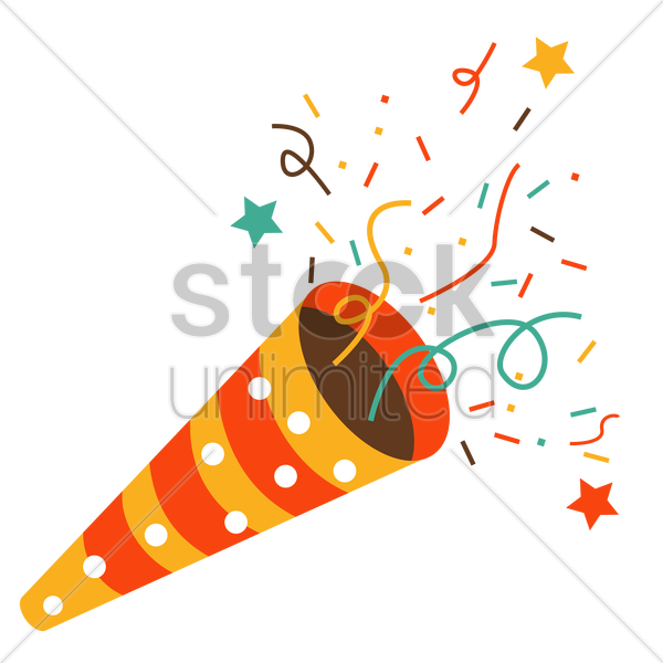 Download Party Popper Vector Clipart Party Popper Clip - Clip Art Party Popper (600x600), Png Download