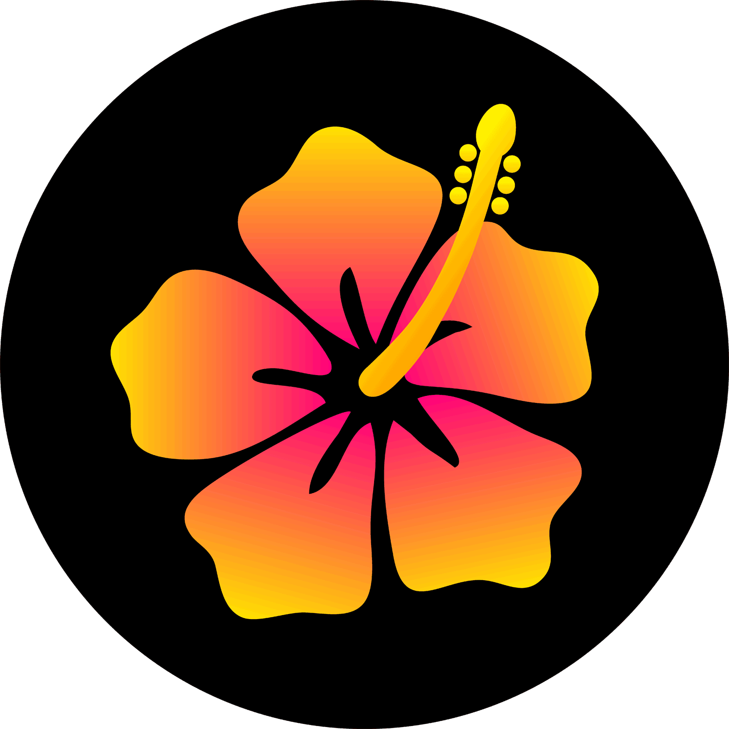 Colorful Hibiscus Flower Design - Hawaiian Flowers (1440x1440), Png Download