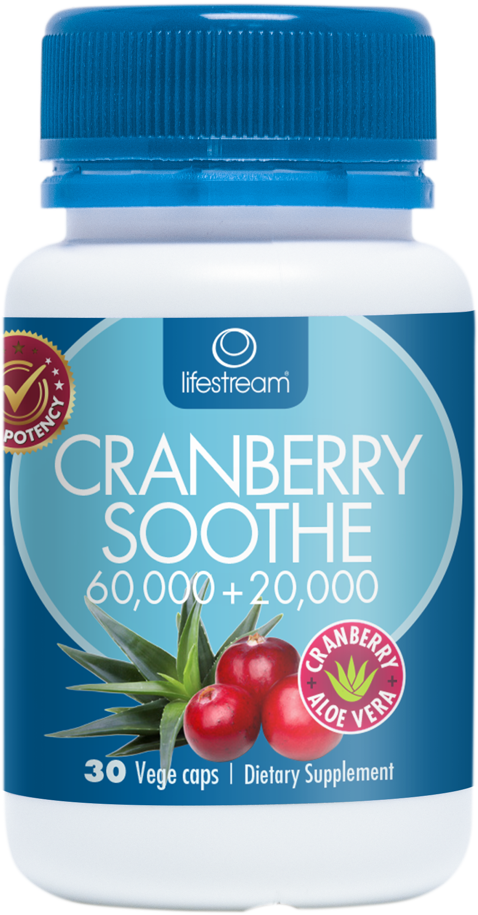 Cranberry Soothe C30 Rgb - Lifestream Cranberry Soothe 30 Vegecaps (1882x2140), Png Download