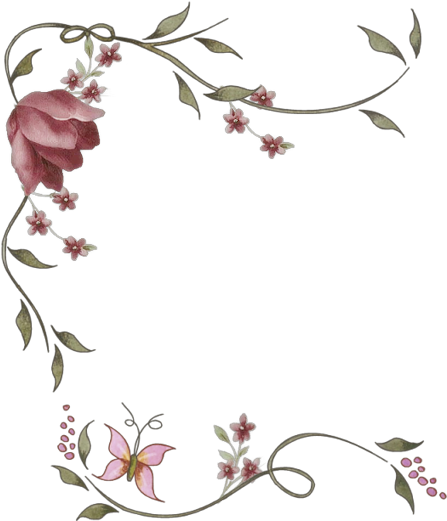 Floral Corners - Tubes Coins Or Fleurs Png (472x527), Png Download