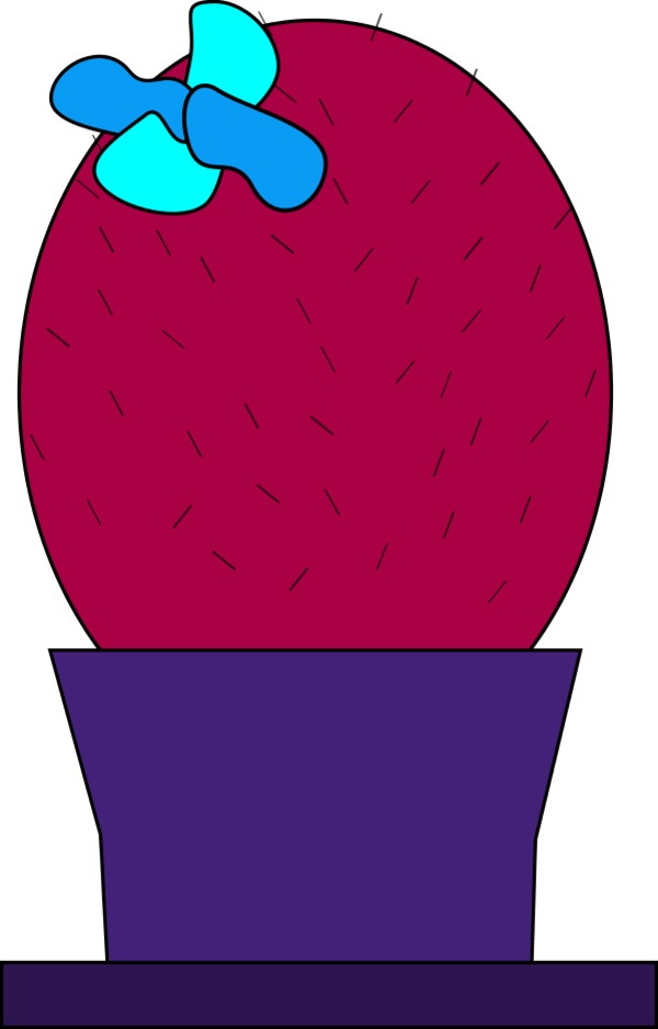 Cactus Plant In A Pot - Compass Clipart (600x938), Png Download