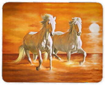 White Horse Painting Vastu (400x400), Png Download