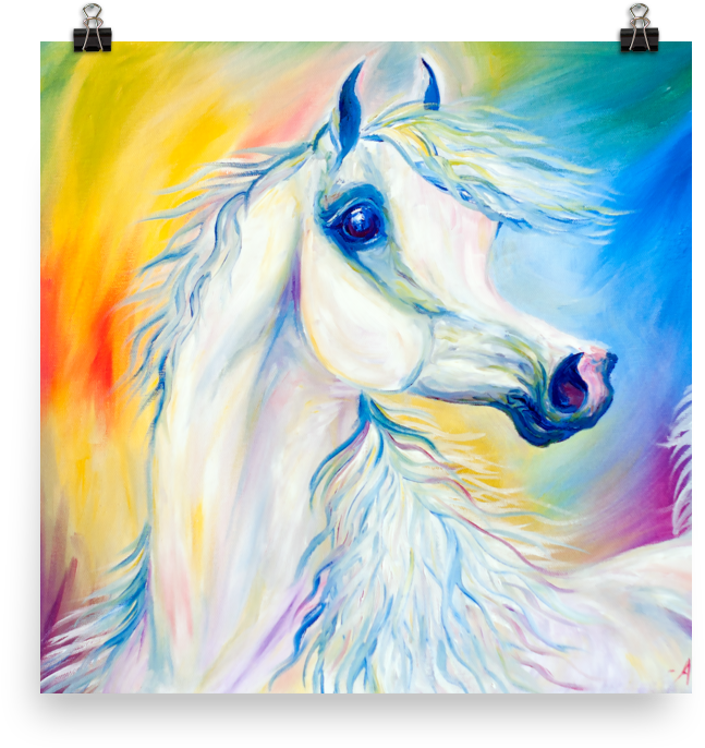 Arabian Horse Art Print Desert Jewel - Horse (1000x1000), Png Download