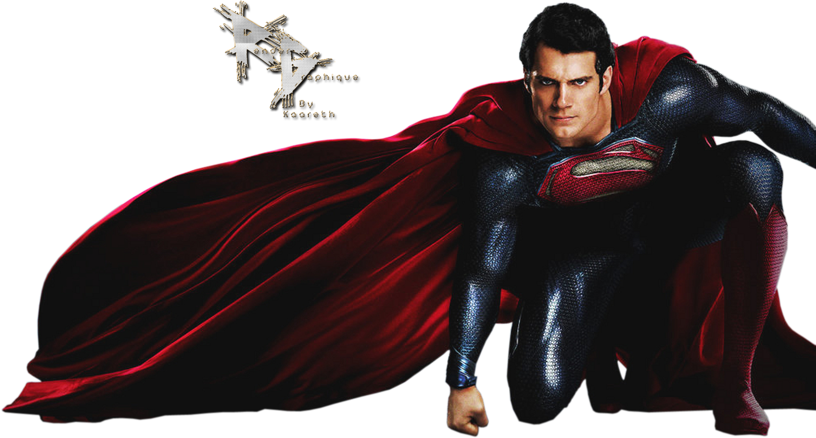 Render Superman Man Of Steel Cape Rouge Bleu - Superman Png Transparent (1649x912), Png Download