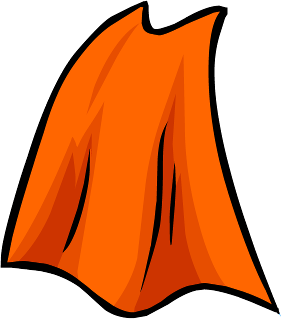 Cape Transparent Superhero - Orange Cape Png (564x637), Png Download