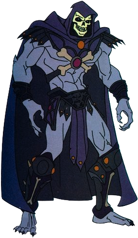 He Man Skeletor Model Sheet With Cape Without Cape - Ainz Ooal Gown Skeletor (291x500), Png Download