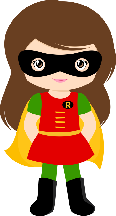 Hero Clipart Cape - Robin Girl Clipart (486x900), Png Download