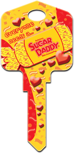 Kw1 Sugar Daddy - Key Blank (250x499), Png Download