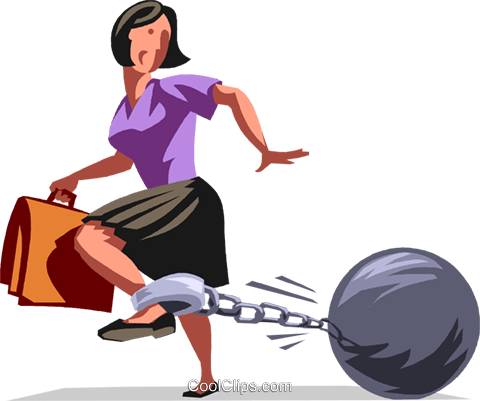 Ball & Chain Royalty Free Vector Clip Art Illustration - Indentured Servant Clip Art (480x401), Png Download