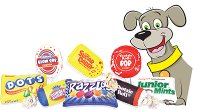 The Eight Dog Toys Depict Favorite Candies Including - Dots (400x300), Png Download